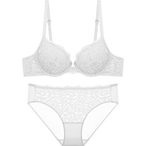 
Bao Shiyan French style underwear for women, thin, large breasts, slimming, soft underwire, lace sexy bra set