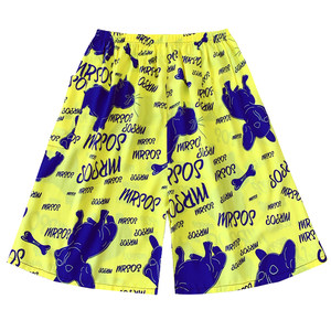 Men's pajamas, summer thin cotton silk shorts, oversized artificial cotton beach pants, loose at home, 5/4 large shorts