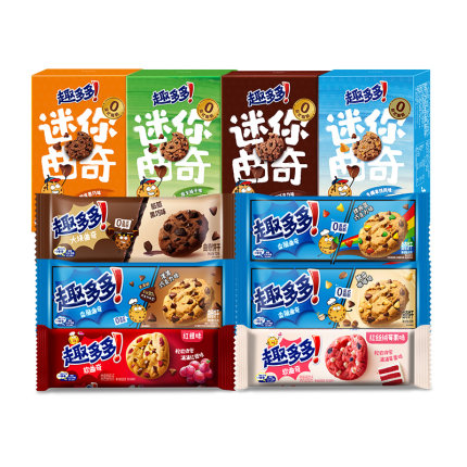 【任选专区】趣多多大块曲奇缤纷逗香脆莓果味红提味饼干迷你合集