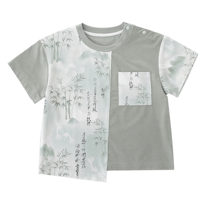 巴厘小猪中国风T恤夏季上衣