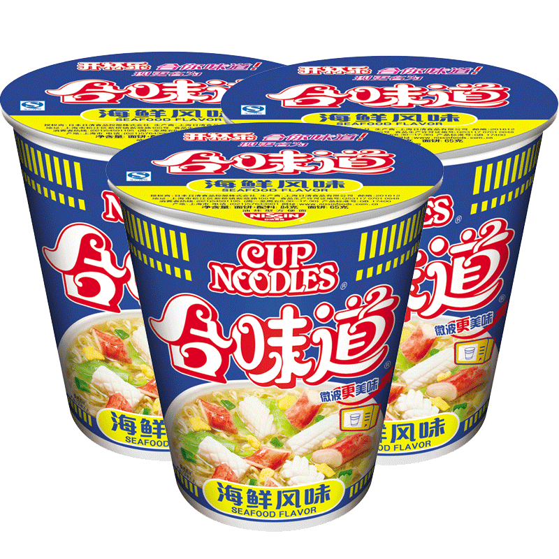 【天猫超市】日清泡面 合味道海鲜风味 方便面三连杯84gx3杯