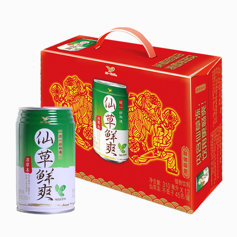 【天猫超市】统一 好料道 仙草鲜爽 植物饮料335ml*12罐 礼盒凉茶