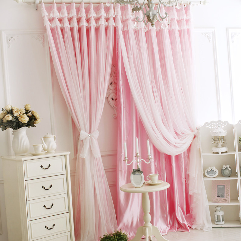情儿坊 公主蕾丝窗帘卧室客厅窗帘飘窗窗帘韩式窗帘定制窗帘特价