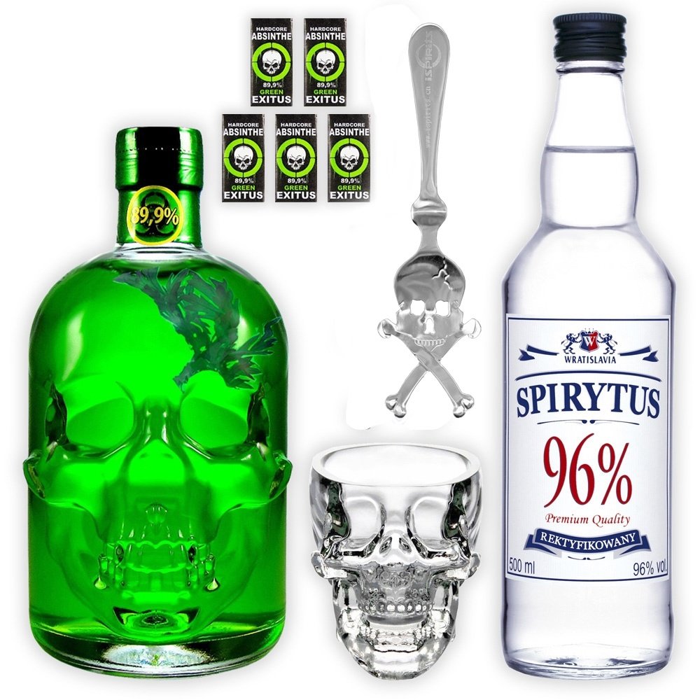 9度德国绿魔骷髅苦艾酒 96 度生命之水spirytus伏特加