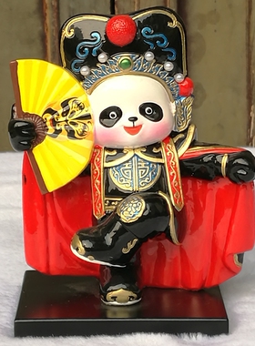 陶瓷彩绘川剧变脸熊猫摆件四川手工艺品成都特色旅游纪念礼物热卖