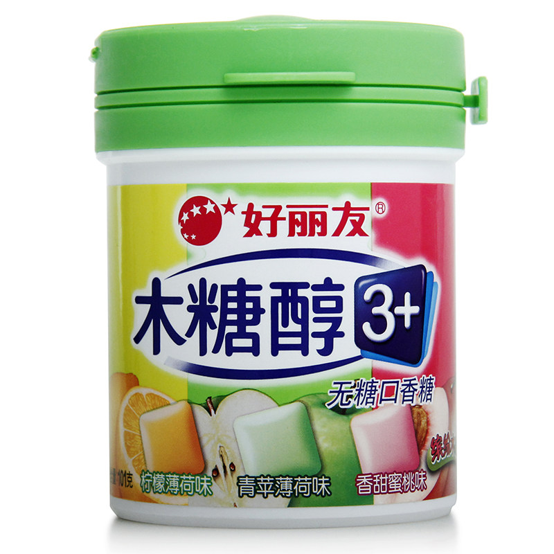 【天猫超市】 好丽友 木糖醇3 缤纷水果粒粒出无糖口香糖 101g/瓶