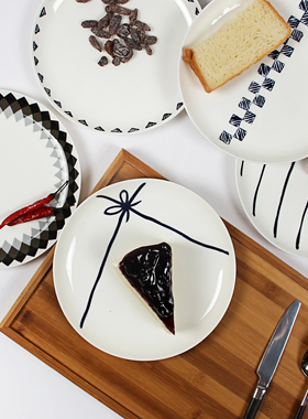 盘子创意牛排盘菜盘陶瓷餐具西餐盘碟子点心盘 巴洛克浮雕盘子