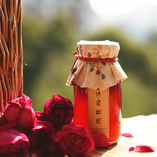 玫瑰花葡萄酒 诗酒田园 12度无添加纯果酒养颜红酒