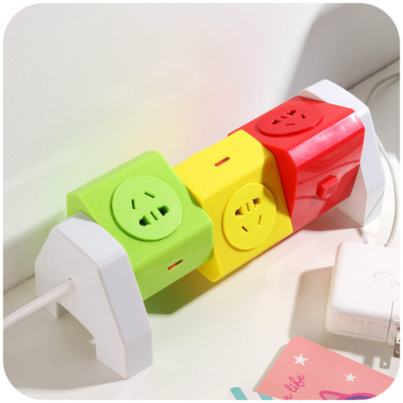 创意可旋转带开关插座拖线板usb插板 多功能电源排插接线板插线板