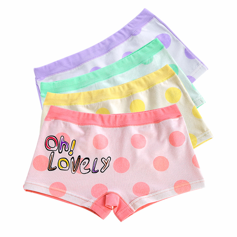 Girls' underwear cotton children's flat corners, big children