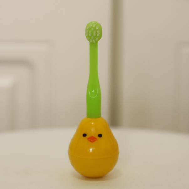 儿童牙刷1-2-3岁软毛韩国mybee小鸡婴幼儿宝宝乳牙不倒翁牙刷