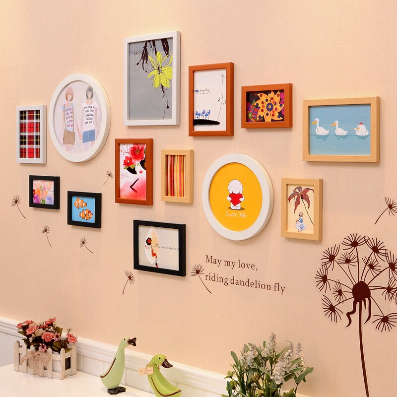 13框 创意墙贴墙上相框挂墙照片墙组合温馨卧室