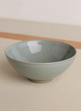 越窑青瓷大师刘光伟刻花杯 薄胎厚釉 收藏全手工茶盏汤吞功夫茶具