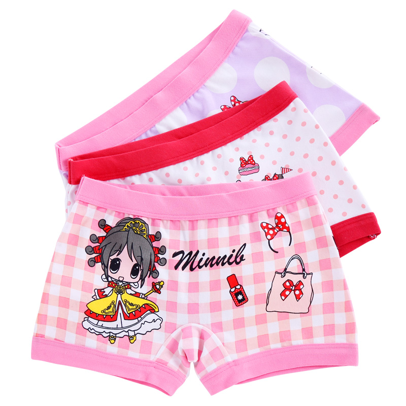 Girls' underwear cotton boxer flat pants 8 children 6 children boxer 10 primary school girls shorts head 12 years old