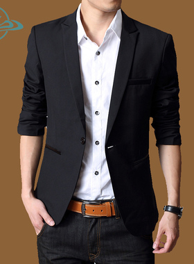 秋冬韩版修身小西装套装男士英伦青年商务休闲西服外套男上衣潮