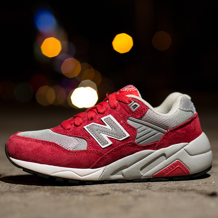 正品新百伦领跑鞋580秋冬红色女鞋跑步鞋运动鞋复古男鞋情侣鞋