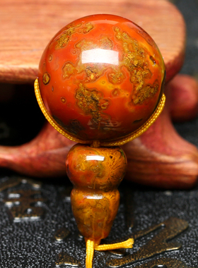 天然鸡肝玛瑙藏式三通佛头战国南红石diy佛珠手串星月菩提配饰件