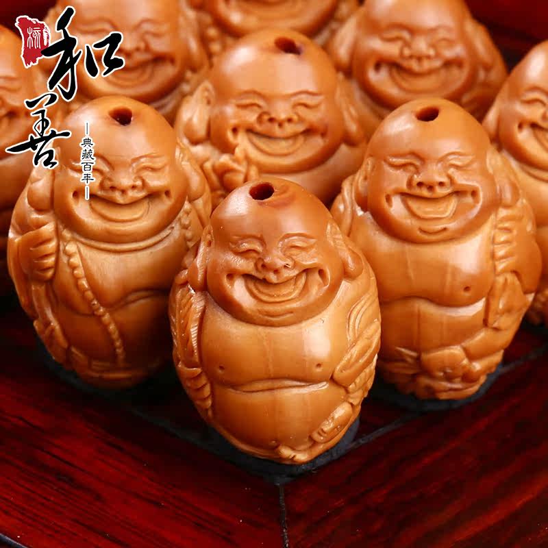 和善橄榄手串橄榄核九子戏弥勒手串橄榄胡雕刻手链文玩弥勒手串男