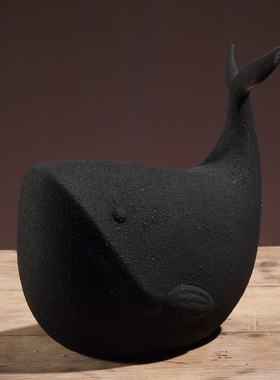 美式乡村地中海复古鲸鱼摆件客厅装饰品动物造型桌面书挡 - 爱逛街