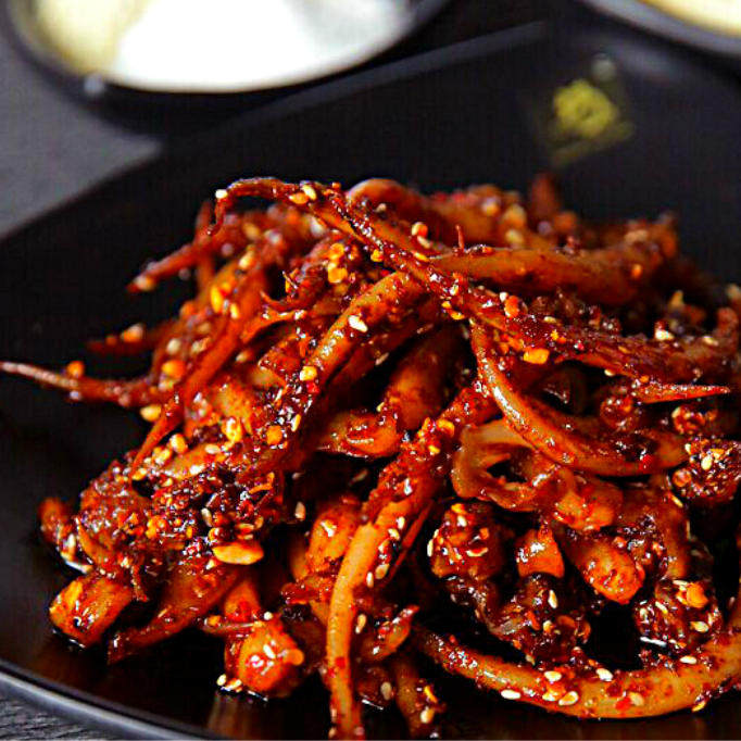 怪婆婆四川特产小吃 私房菜秘制鱿鱼 麻辣海鲜