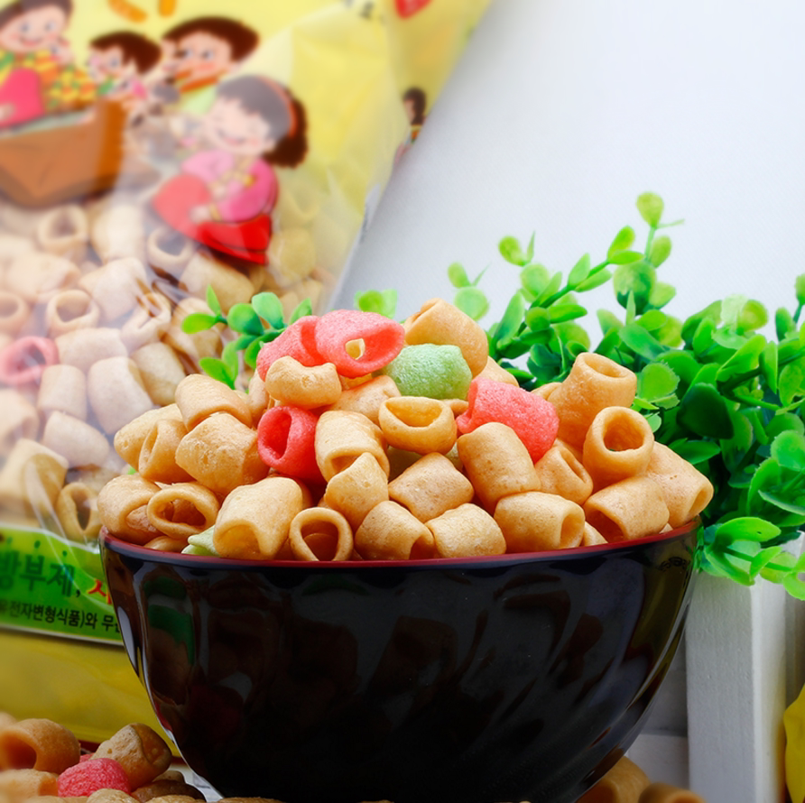 韩国零食 怡情牌小麦空心爆米花爆 饼乾休闲