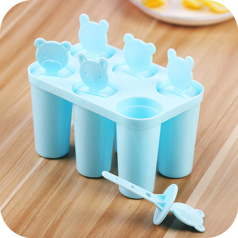 6连diy自制冰棍冰淇淋冰棒雪糕模具冰激凌带盖