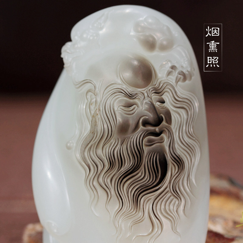 【卓玉馆】降龙罗汉 新疆和田白玉特级独籽原籽料手把件 李卓玉雕