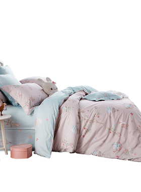 tevel/堂皇家纺秋冬床品全棉斜纹四件套韩式床单套件维亚