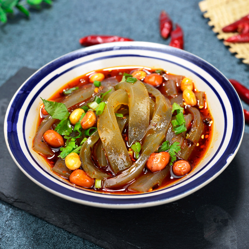 正宗重庆酸辣粉苕皮手工自制调料麻辣红薯粗粉块酸辣苕皮3份包邮