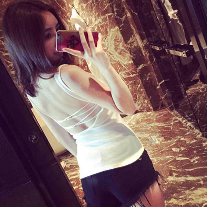 夏新款学生后背交叉性感小吊带露背镂空内搭打底小背心百搭抹胸女