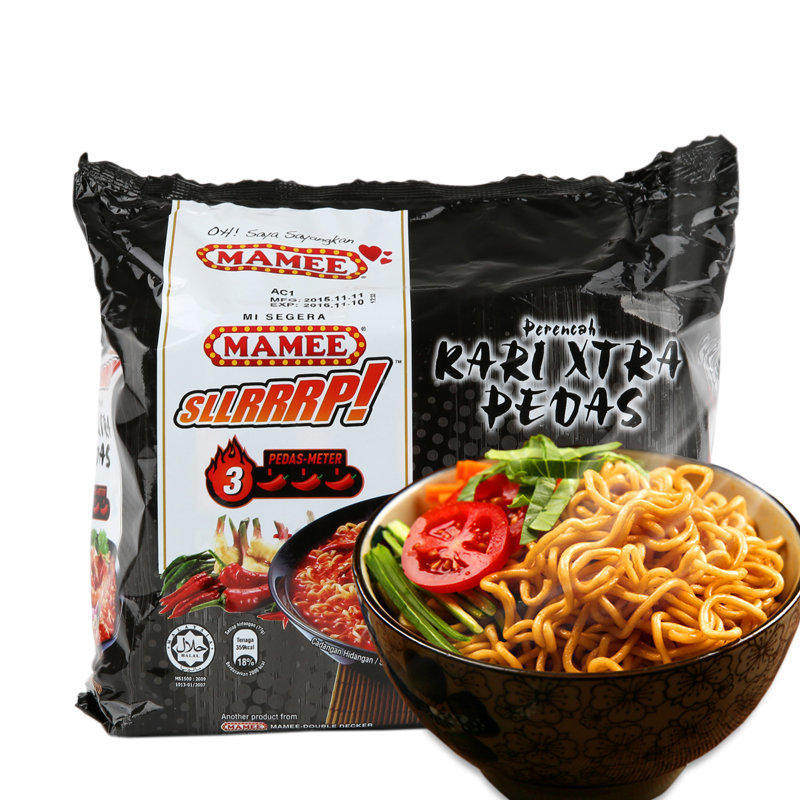 马来西亚进口mamee/妈咪泡面劲辣咖喱味快熟面方便面拉面煮面10包