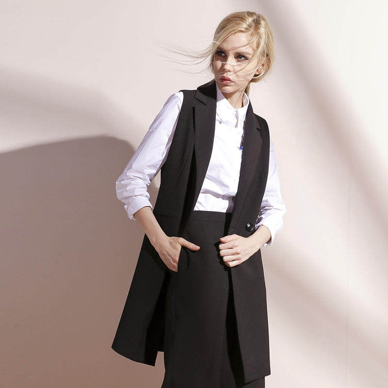 素递西装马甲女新款2016秋装女装欧美无袖显瘦