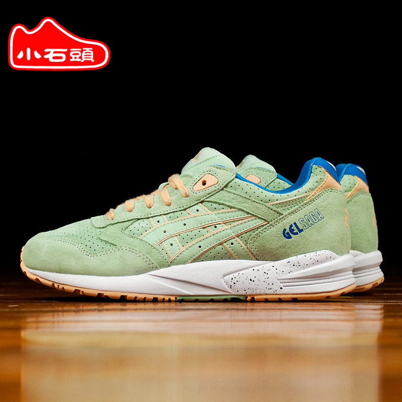 小石头asics gel-saga smoke green复活节女子
