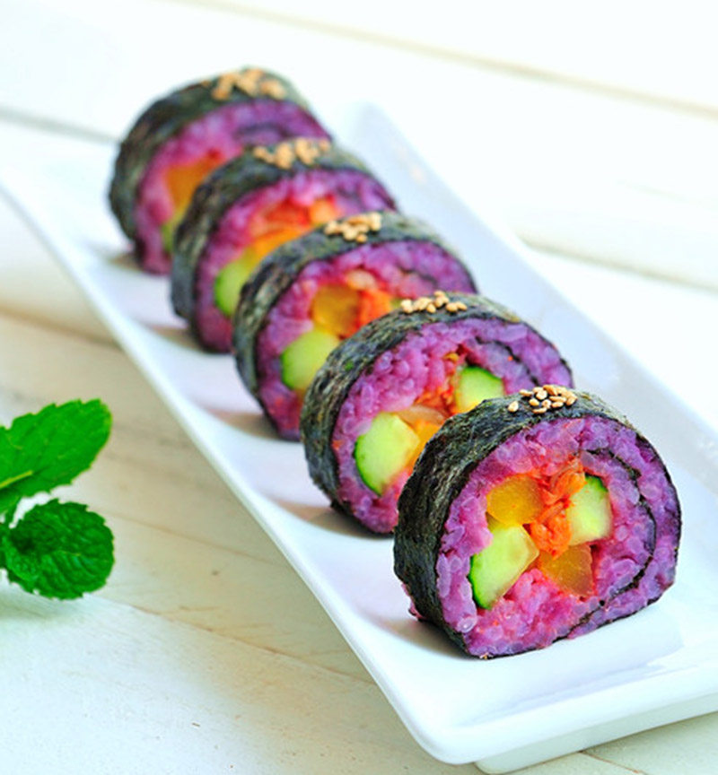 样子长得美貌颜值超高的-紫薯寿司卷-素食菜谱