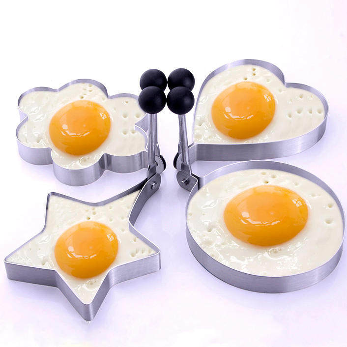 加厚不锈钢煎蛋器煎鸡蛋模具4件套 荷包蛋煎饼模具  煎蛋模具