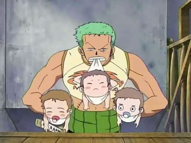 硬汉也柔情!三刀流带娃法,海贼王中索隆暖爆了