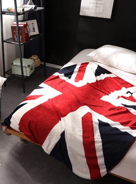 英伦风米字旗英国美国国旗盖毯双层加厚羊糕绒秋冬季毛毯床单被子