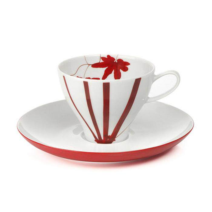 mikasa葡萄牙进口骨瓷咖啡杯水杯幸运枫叶套装