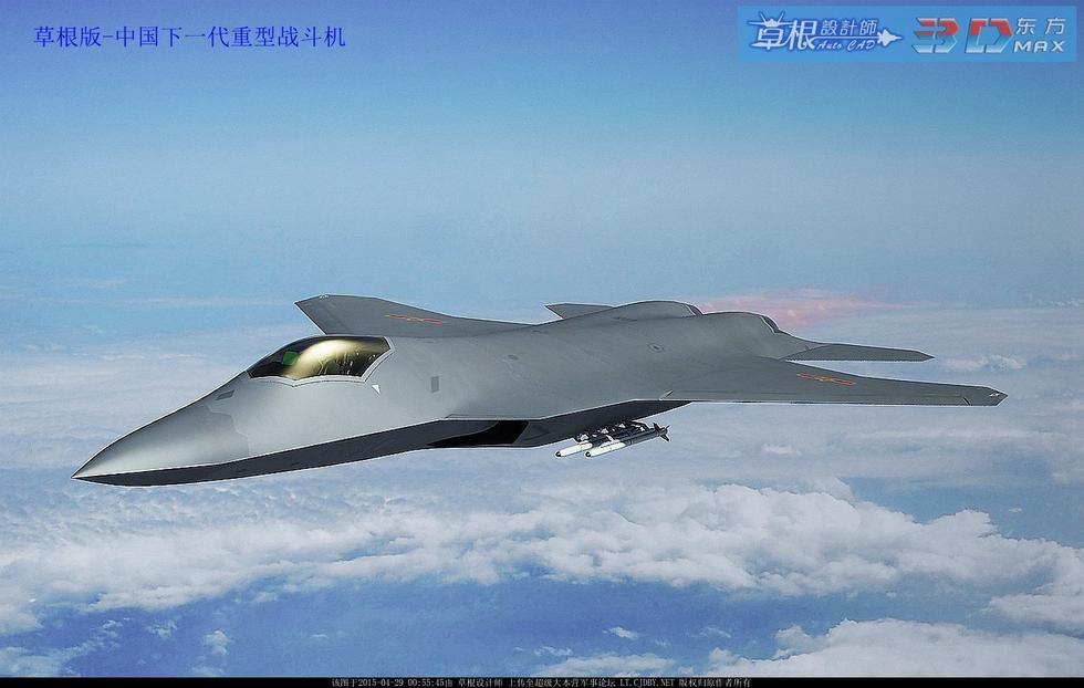 最新设计中国第六代隐身战机效果