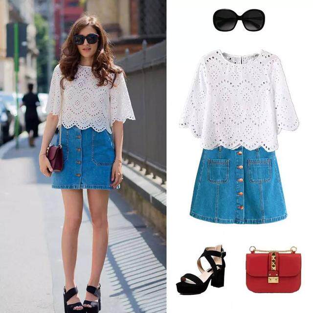 牛仔a字裙的5种搭配 教你如何做女神