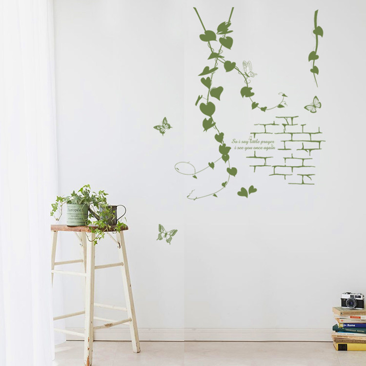 藤蔓墙壁客厅电视背景墙贴纸卧室寝室温馨装饰 防水可移除贴画