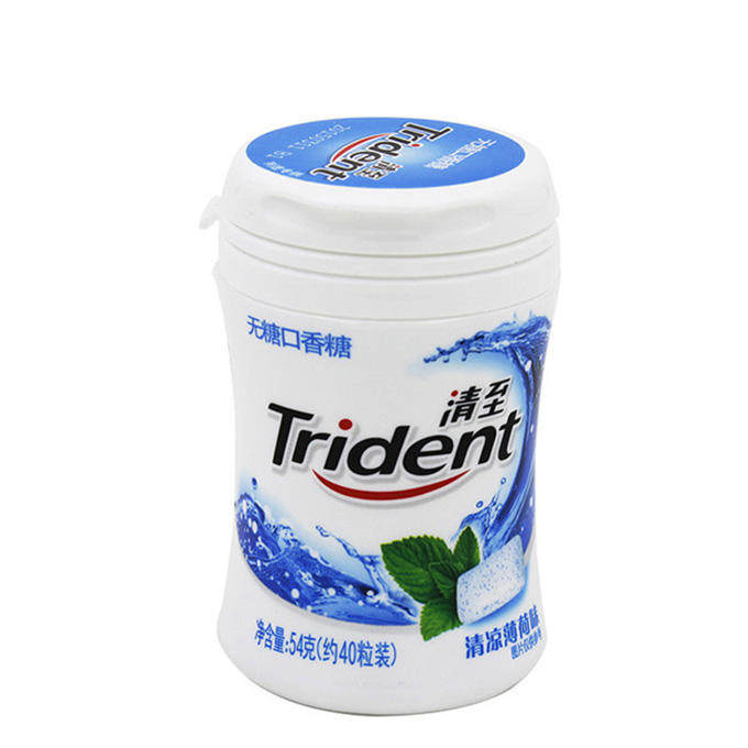 5盒包邮 trident/清至无糖口香糖54g瓶装约40粒