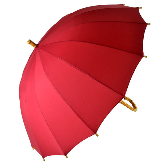 原创红伞几米漫画竹柄古风从你的全世界路过竹节文艺长柄竹伞红绿