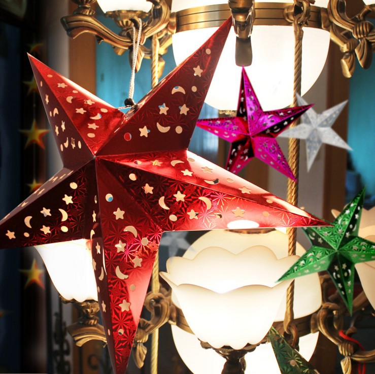 圣诞节镂空射五角星灯罩 节日商店餐厅酒吧ktv