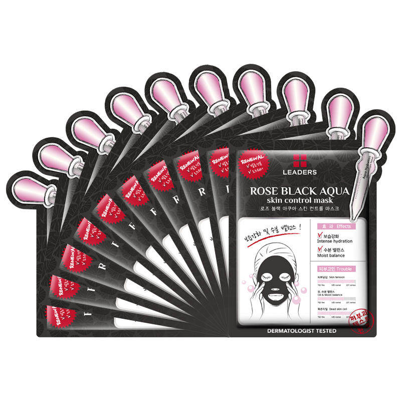leaders丽得姿玫瑰润颜黑炭调理面膜10片 补水保湿清洁亮肤黑面膜
