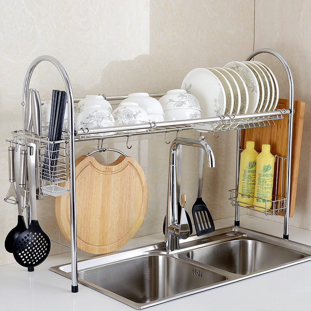 loke水槽碗架沥水架304不锈钢厨房置物架晾洗置