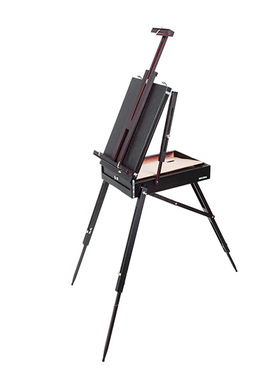 美术油画箱便携油画架油画工具箱实木制写生油画箱带调色板肩背带