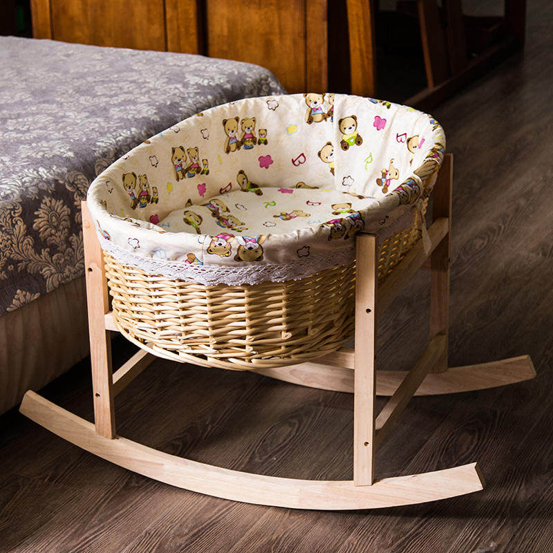 哄睡神器婴儿摇篮牀儿童婴儿篮藤编实木摇篮摇牀吊牀吊篮宝宝摇篮