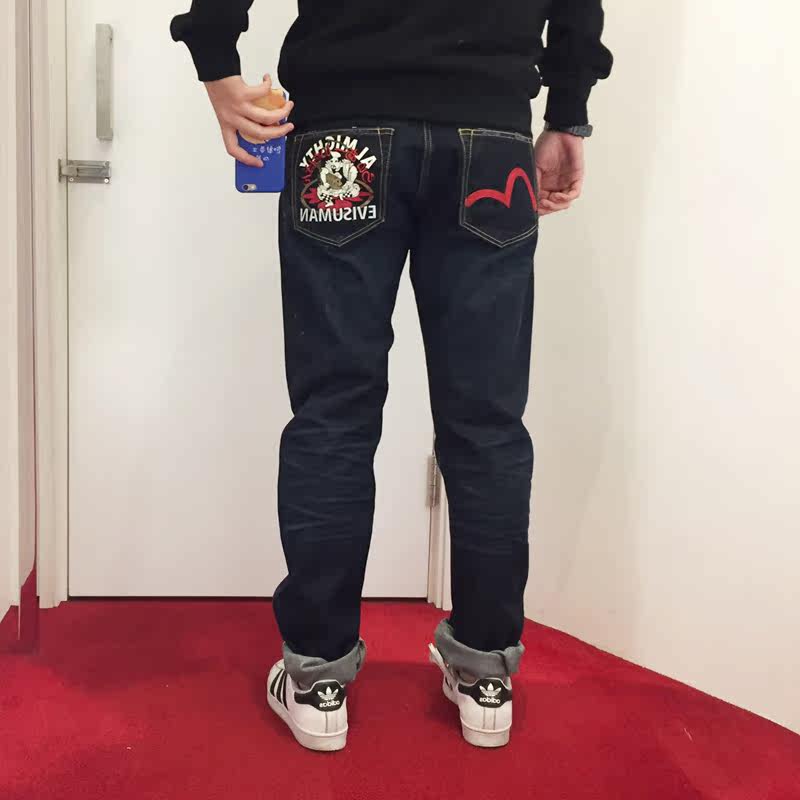 【海龟】香港代购 evisu福神 17秋男 2010裤型百搭印花字母牛仔