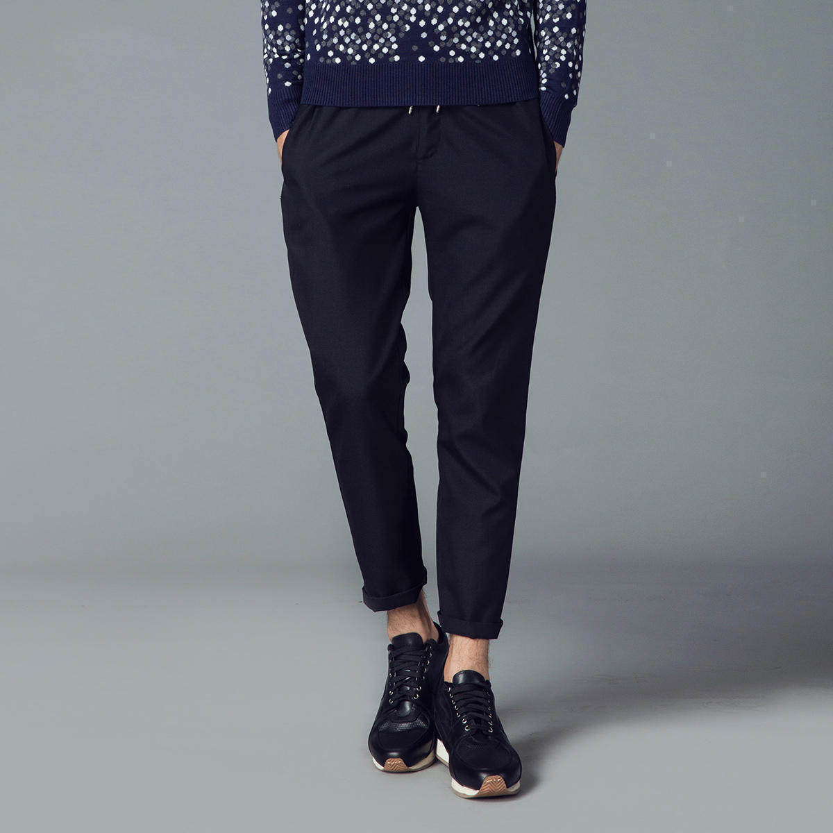 uoohe2016夏季薄款男士休闲裤韩版小脚修身直筒长裤男 潮男铅笔裤